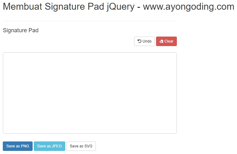 Membuat signature pad jquery