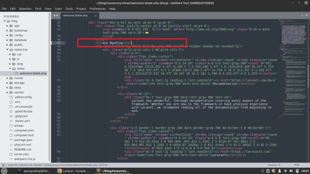 File View Welcome Laravel