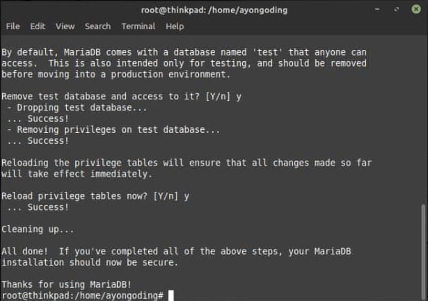 Install Mysql-Secure-Installation Success