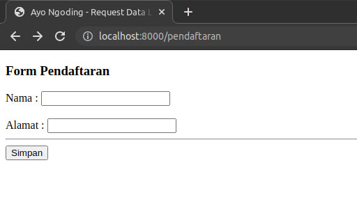 Request Data dari Form Input Laravel