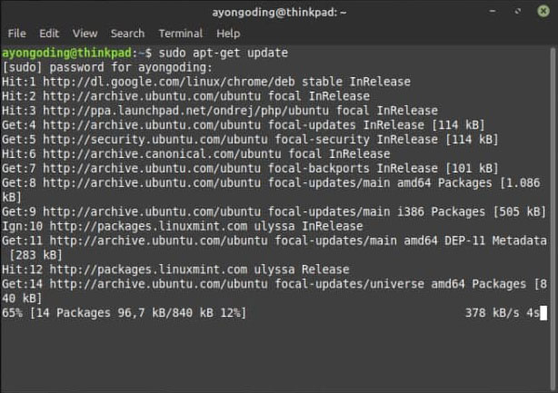 Update Sistem Linux