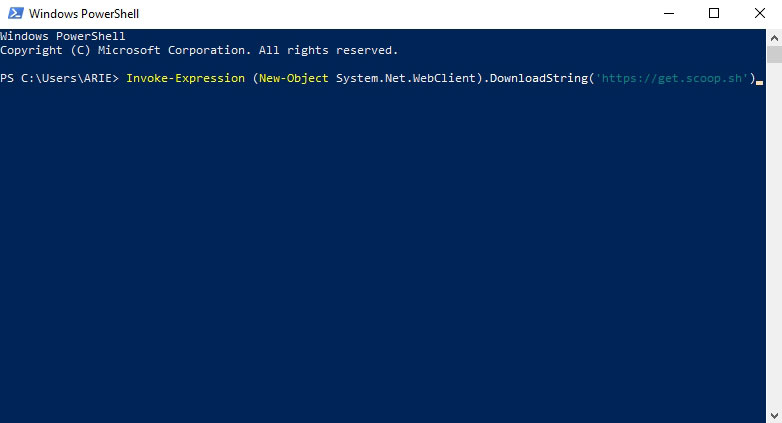 Instalasi Scoop Via PowerShell