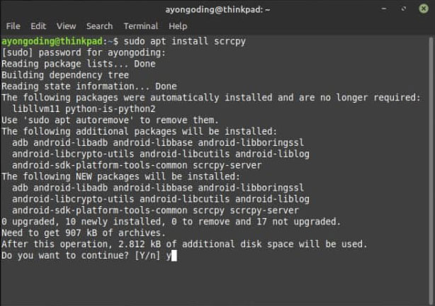 Menampilkan Layar Android di Linux