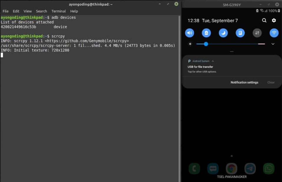 Menampilkan Layar Android di Linux