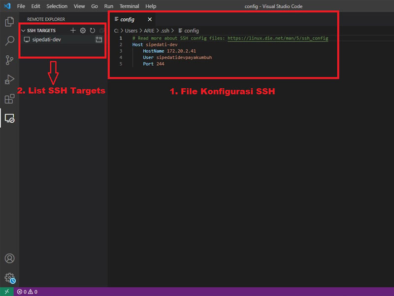 Membuat file konfigurasi SSH