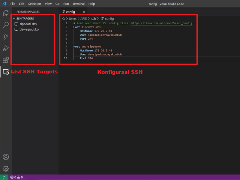 Multiple Remote SSH dengan Visual Studio Code