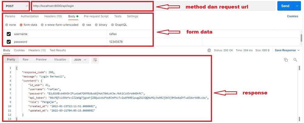 Postman - API Login Laravel