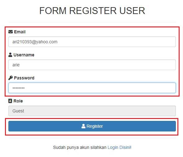 Register User Laravel