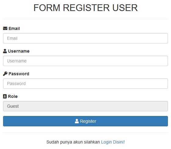 Form Register Laravel